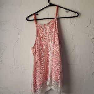 Beautees bohimen lace tank top.